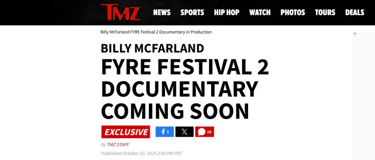 tmz, billy mcfarland, fyre 2, fyre 2 doc, fyre 2 documentary